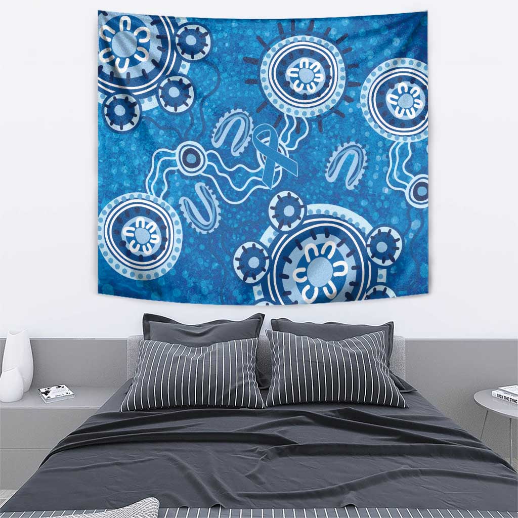 Australia Indigenous Prostate Cancer Awareness Tapestry Blue Ribbon Aboriginal Art - Aussie Hoodie