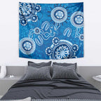 Australia Indigenous Prostate Cancer Awareness Tapestry Blue Ribbon Aboriginal Art - Aussie Hoodie