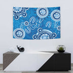 Australia Indigenous Prostate Cancer Awareness Tapestry Blue Ribbon Aboriginal Art - Aussie Hoodie