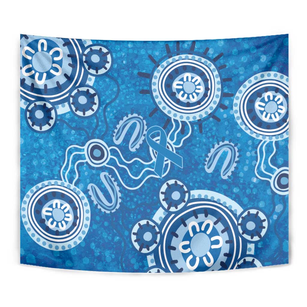 Australia Indigenous Prostate Cancer Awareness Tapestry Blue Ribbon Aboriginal Art - Aussie Hoodie