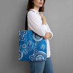 Australia Indigenous Prostate Cancer Awareness Tote Bag Blue Ribbon Aboriginal Art - Aussie Hoodie