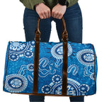 Australia Indigenous Prostate Cancer Awareness Travel Bag Blue Ribbon Aboriginal Art - Aussie Hoodie