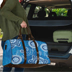 Australia Indigenous Prostate Cancer Awareness Travel Bag Blue Ribbon Aboriginal Art - Aussie Hoodie