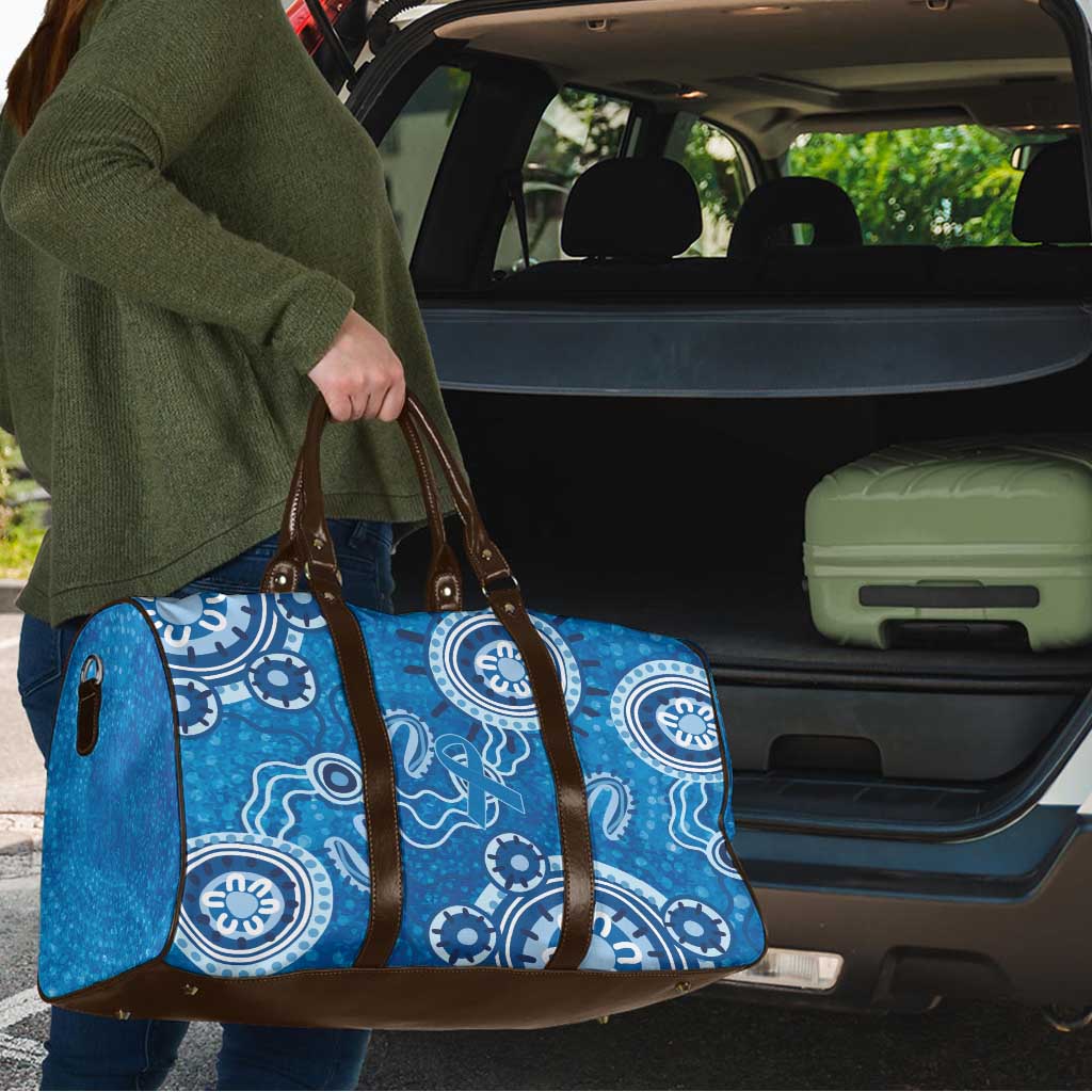 Australia Indigenous Prostate Cancer Awareness Travel Bag Blue Ribbon Aboriginal Art - Aussie Hoodie