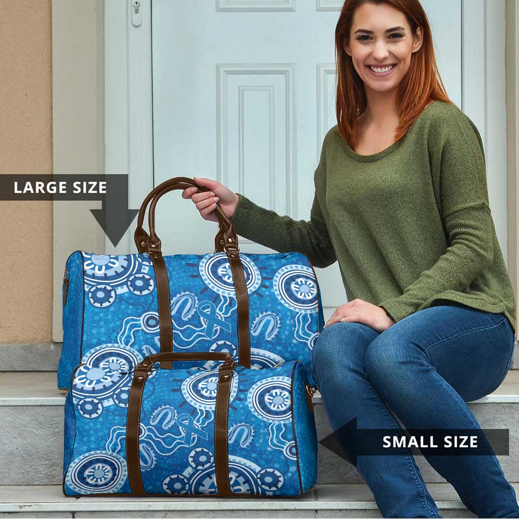 Australia Indigenous Prostate Cancer Awareness Travel Bag Blue Ribbon Aboriginal Art - Aussie Hoodie
