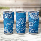 Australia Indigenous Prostate Cancer Awareness Tumbler Cup Blue Ribbon Aboriginal Art - Aussie Hoodie