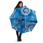 Australia Indigenous Prostate Cancer Awareness Umbrella Blue Ribbon Aboriginal Art - Aussie Hoodie