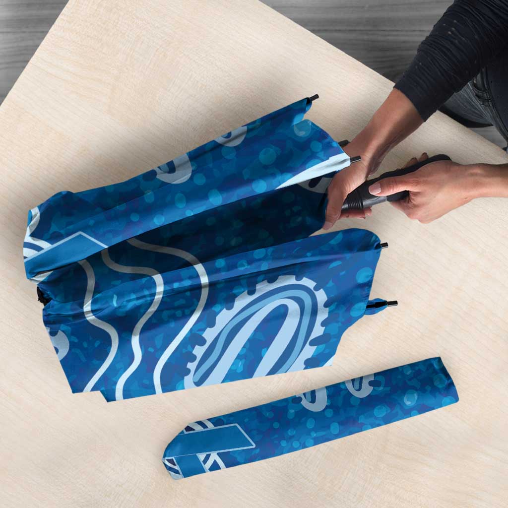 Australia Indigenous Prostate Cancer Awareness Umbrella Blue Ribbon Aboriginal Art - Aussie Hoodie