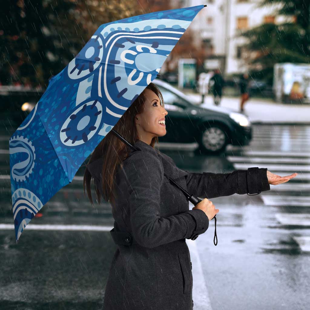Australia Indigenous Prostate Cancer Awareness Umbrella Blue Ribbon Aboriginal Art - Aussie Hoodie