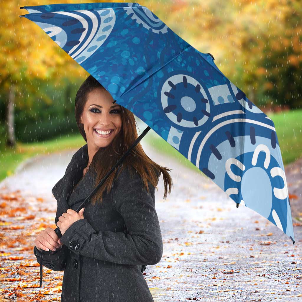Australia Indigenous Prostate Cancer Awareness Umbrella Blue Ribbon Aboriginal Art - Aussie Hoodie