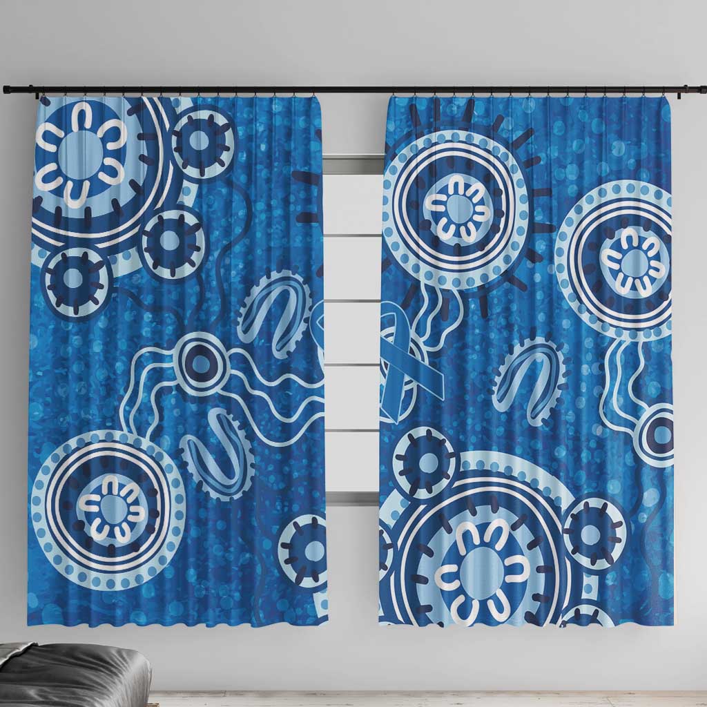 Australia Indigenous Prostate Cancer Awareness Window Curtain Blue Ribbon Aboriginal Art - Aussie Hoodie