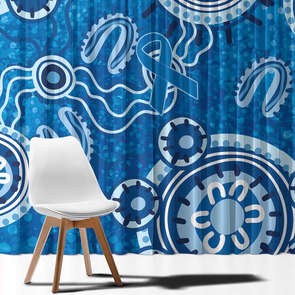 Australia Indigenous Prostate Cancer Awareness Window Curtain Blue Ribbon Aboriginal Art - Aussie Hoodie