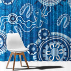 Australia Indigenous Prostate Cancer Awareness Window Curtain Blue Ribbon Aboriginal Art - Aussie Hoodie