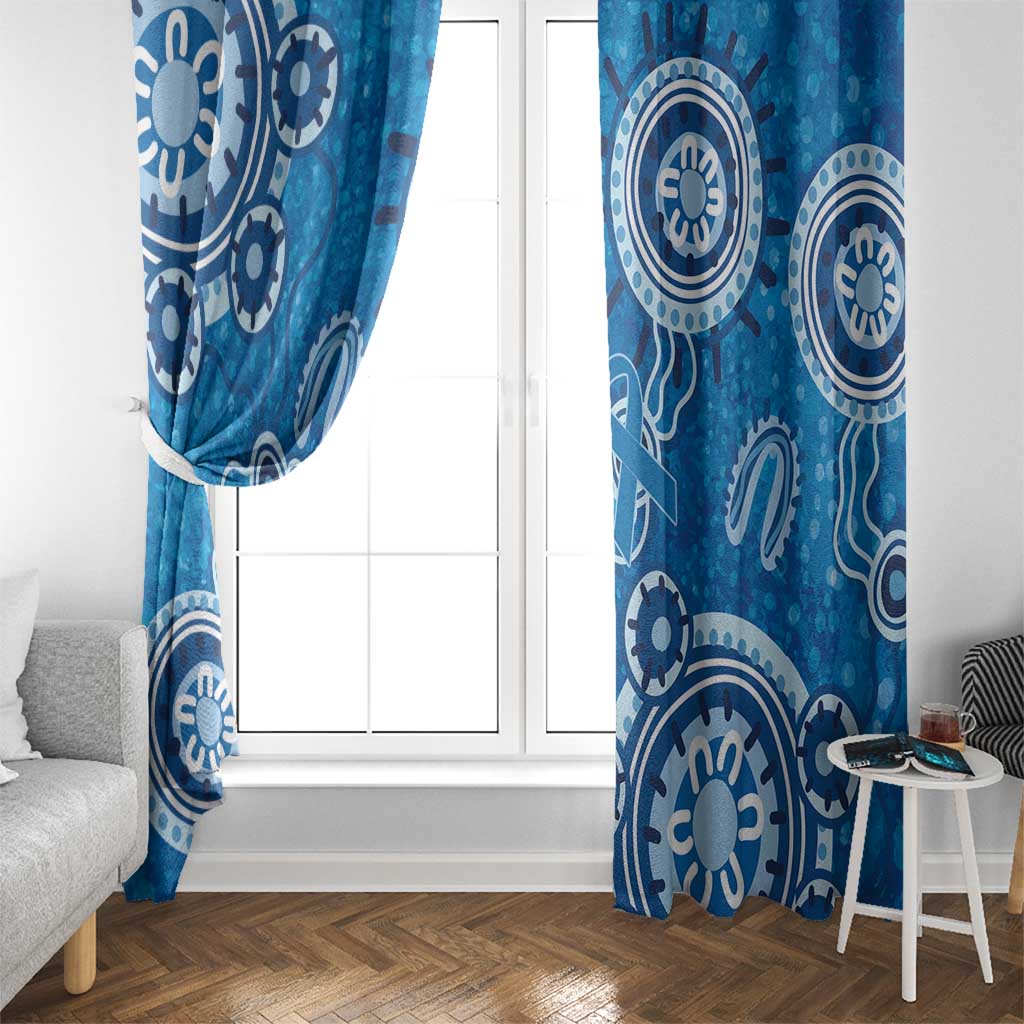 Australia Indigenous Prostate Cancer Awareness Window Curtain Blue Ribbon Aboriginal Art - Aussie Hoodie