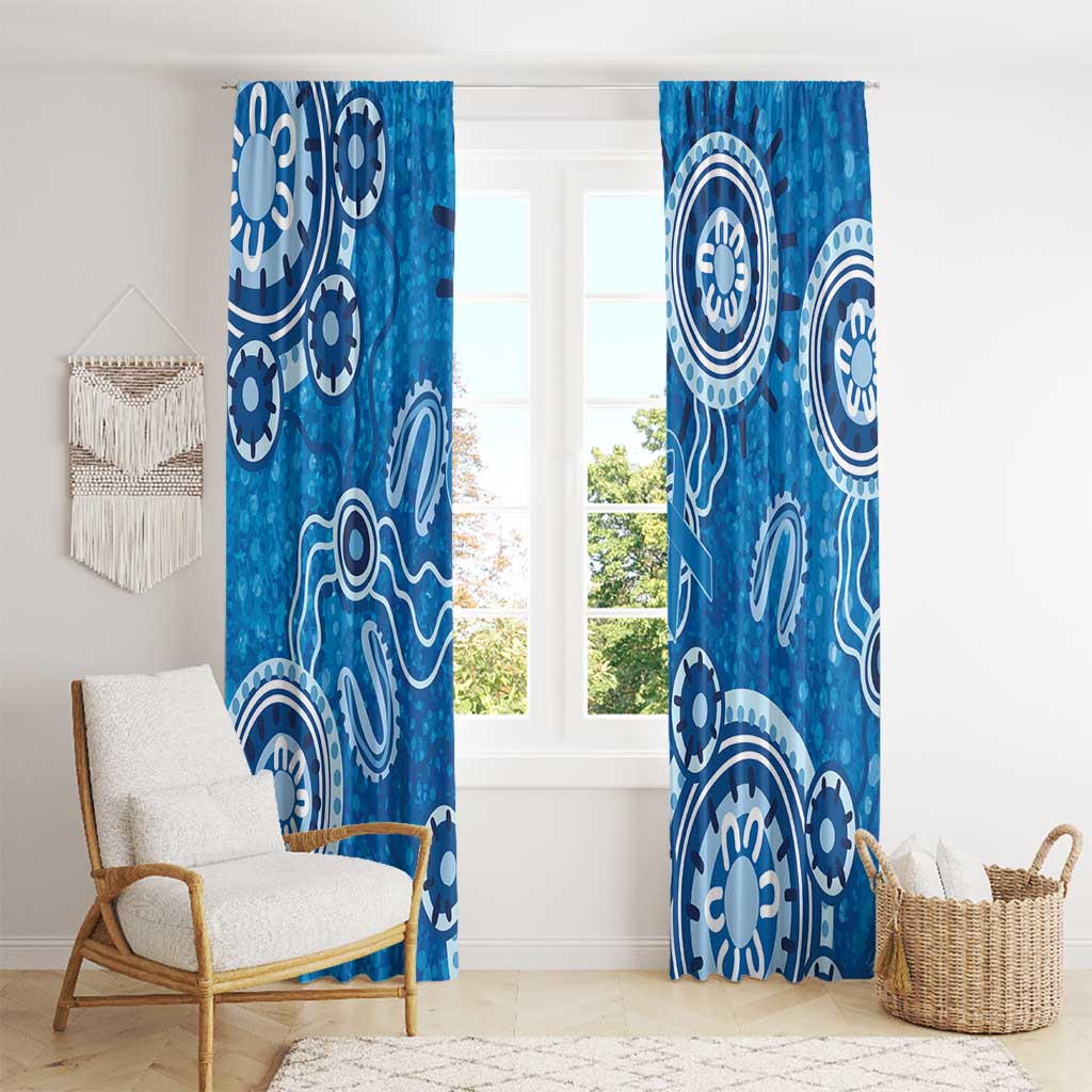 Australia Indigenous Prostate Cancer Awareness Window Curtain Blue Ribbon Aboriginal Art - Aussie Hoodie