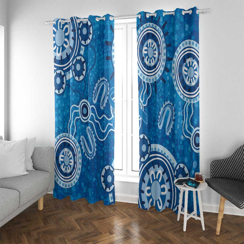 Australia Indigenous Prostate Cancer Awareness Window Curtain Blue Ribbon Aboriginal Art - Aussie Hoodie