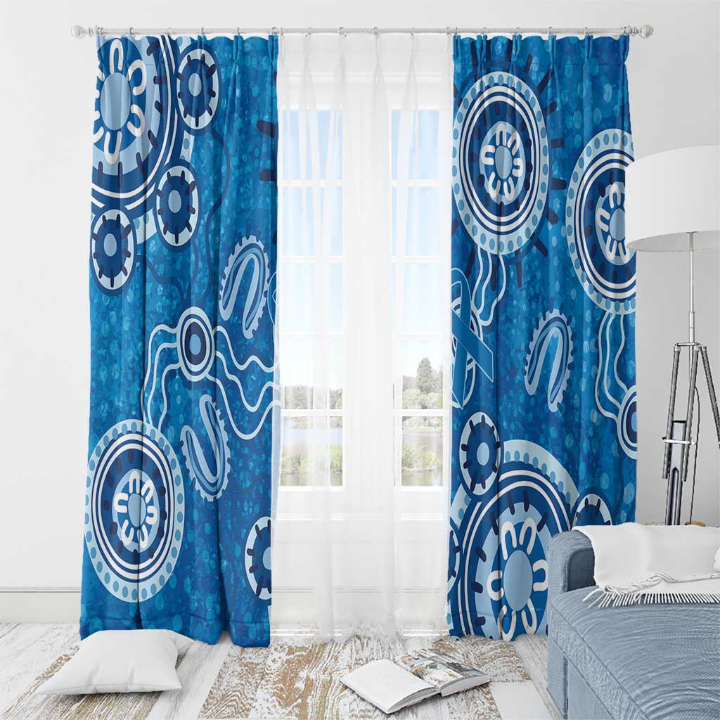 Australia Indigenous Prostate Cancer Awareness Window Curtain Blue Ribbon Aboriginal Art - Aussie Hoodie