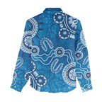 Australia Indigenous Prostate Cancer Awareness Women Casual Shirt Blue Ribbon Aboriginal Art - Aussie Hoodie