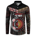 Aotearoa and Australia Indigenous Button Sweatshirt Stand Together For Te Tiriti
