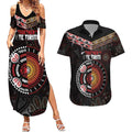 Aotearoa and Australia Indigenous Couples Matching Summer Maxi Dress and Hawaiian Shirt Stand Together For Te Tiriti