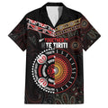Aotearoa and Australia Indigenous Family Matching Off The Shoulder Long Sleeve Dress and Hawaiian Shirt Stand Together For Te Tiriti