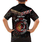 Aotearoa and Australia Indigenous Family Matching Off Shoulder Short Dress and Hawaiian Shirt Stand Together For Te Tiriti