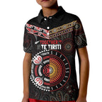 Aotearoa and Australia Indigenous Kid Polo Shirt Stand Together For Te Tiriti