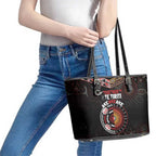 Aotearoa and Australia Indigenous Leather Tote Bag Stand Together For Te Tiriti