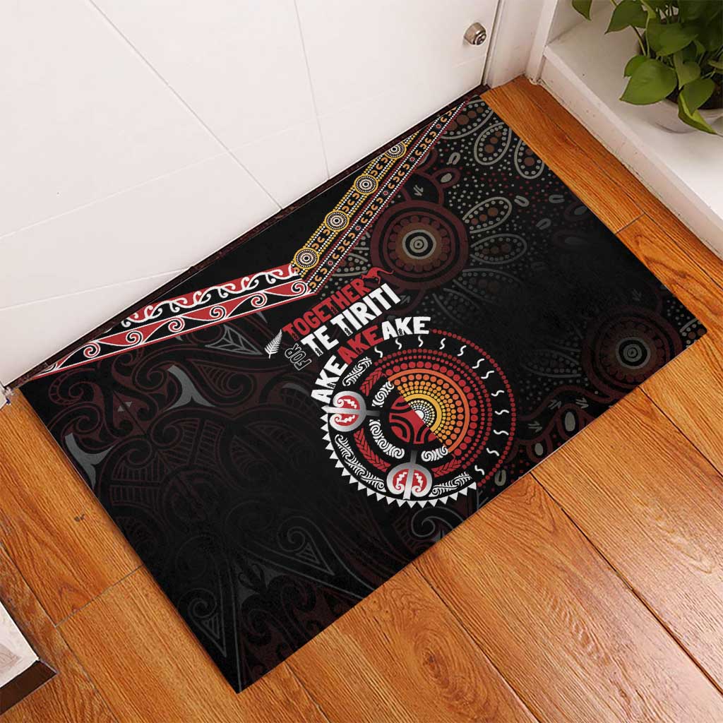 Aotearoa and Australia Indigenous Rubber Doormat Stand Together For Te Tiriti