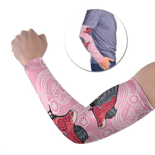 Pink Galah Aussie Aboriginal Arm Sleeves Soaring High - Aussie Hoodie
