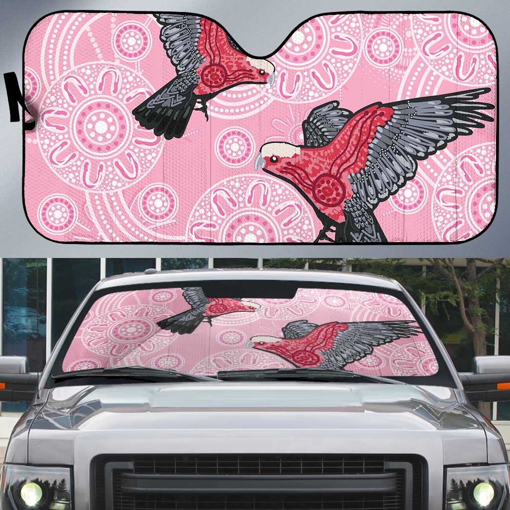 Pink Galah Aussie Aboriginal Auto Sun Shade Soaring High - Aussie Hoodie