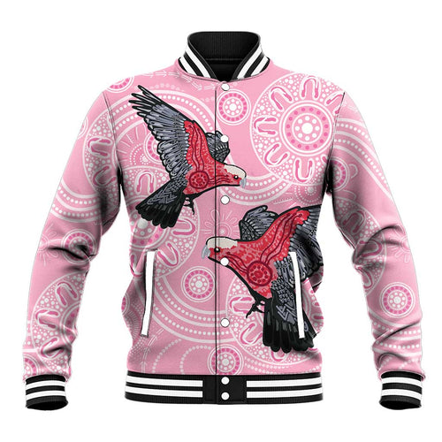 Pink Galah Aussie Aboriginal Baseball Jacket Soaring High - Aussie Hoodie