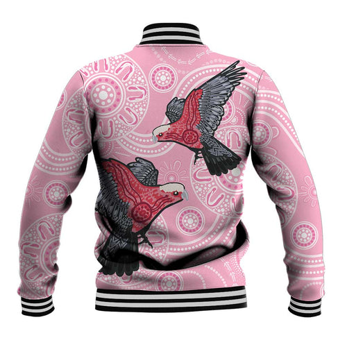 Pink Galah Aussie Aboriginal Baseball Jacket Soaring High - Aussie Hoodie