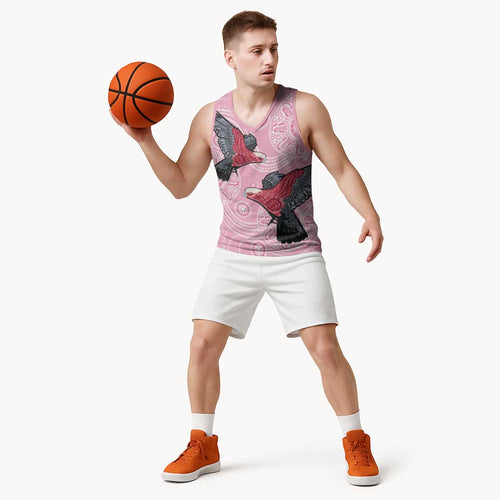Pink Galah Aussie Aboriginal Basketball Jersey Soaring High - Aussie Hoodie