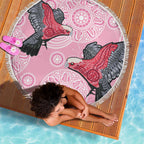 Pink Galah Aussie Aboriginal Beach Blanket Soaring High - Aussie Hoodie