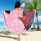 Pink Galah Aussie Aboriginal Beach Blanket Soaring High - Aussie Hoodie