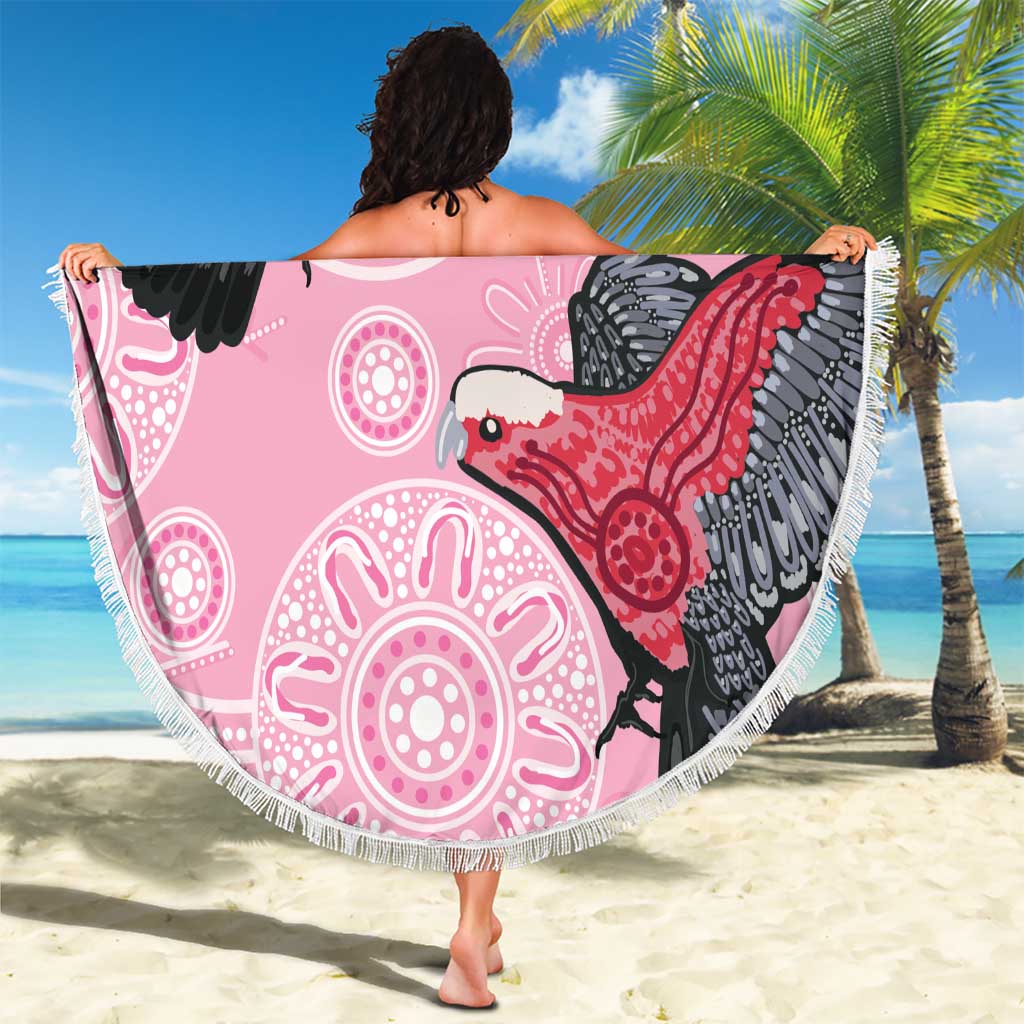 Pink Galah Aussie Aboriginal Beach Blanket Soaring High - Aussie Hoodie