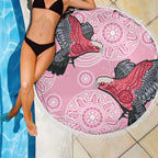 Pink Galah Aussie Aboriginal Beach Blanket Soaring High - Aussie Hoodie