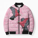 Pink Galah Aussie Aboriginal Bomber Puffer Jacket Soaring High - Aussie Hoodie
