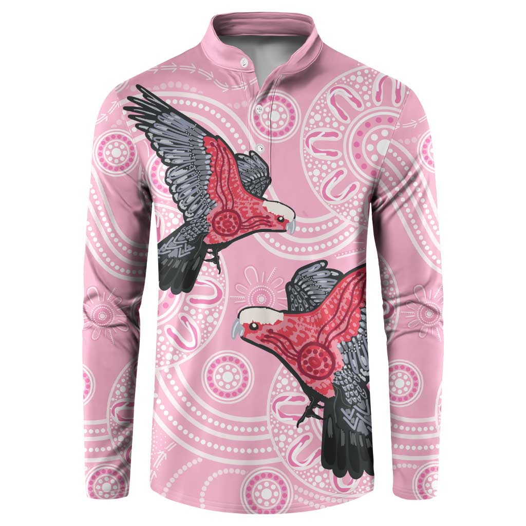 Pink Galah Aussie Aboriginal Button Sweatshirt Soaring High - Aussie Hoodie