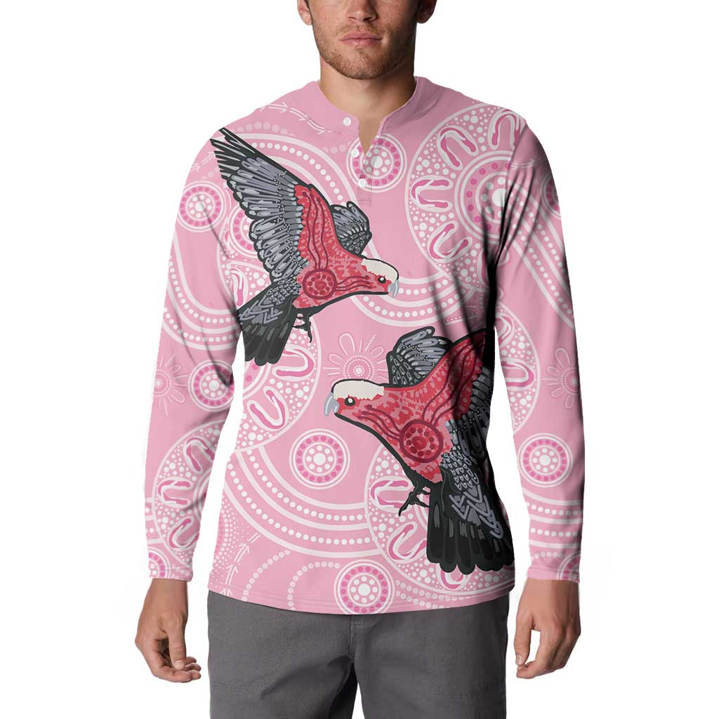 Pink Galah Aussie Aboriginal Button Sweatshirt Soaring High - Aussie Hoodie