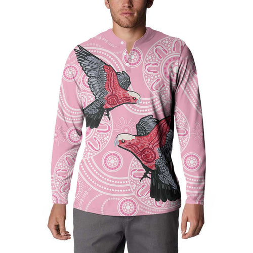 Pink Galah Aussie Aboriginal Button Sweatshirt Soaring High - Aussie Hoodie