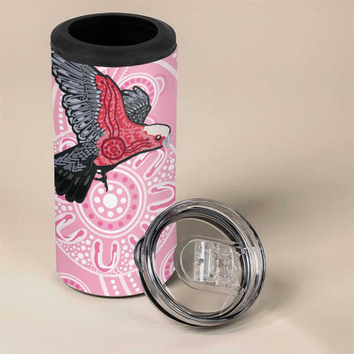 Pink Galah Aussie Aboriginal 4 in 1 Can Cooler Tumbler Soaring High - Aussie Hoodie