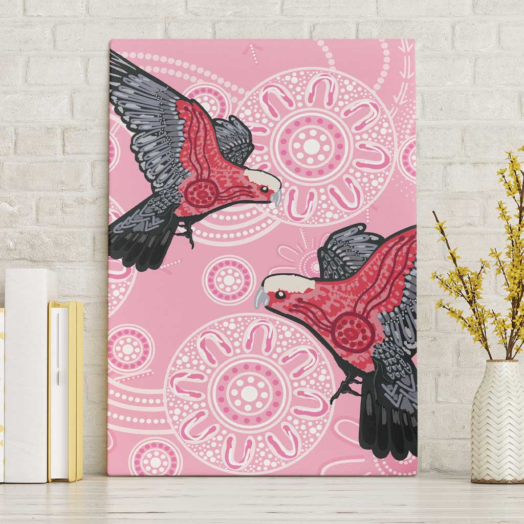 Pink Galah Aussie Aboriginal Canvas Wall Art Soaring High - Aussie Hoodie