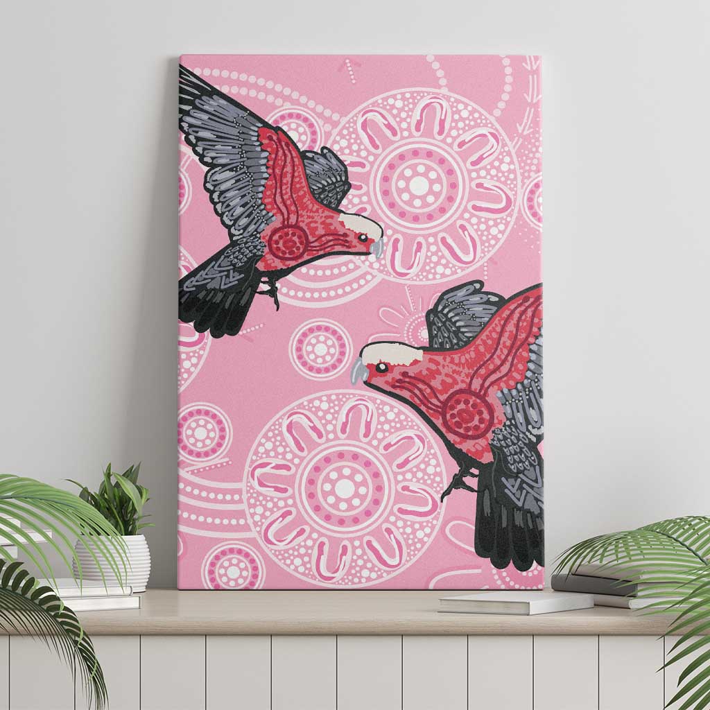 Pink Galah Aussie Aboriginal Canvas Wall Art Soaring High - Aussie Hoodie