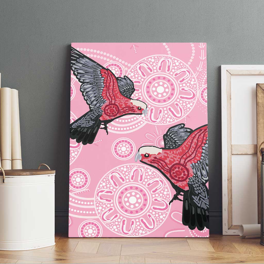 Pink Galah Aussie Aboriginal Canvas Wall Art Soaring High - Aussie Hoodie
