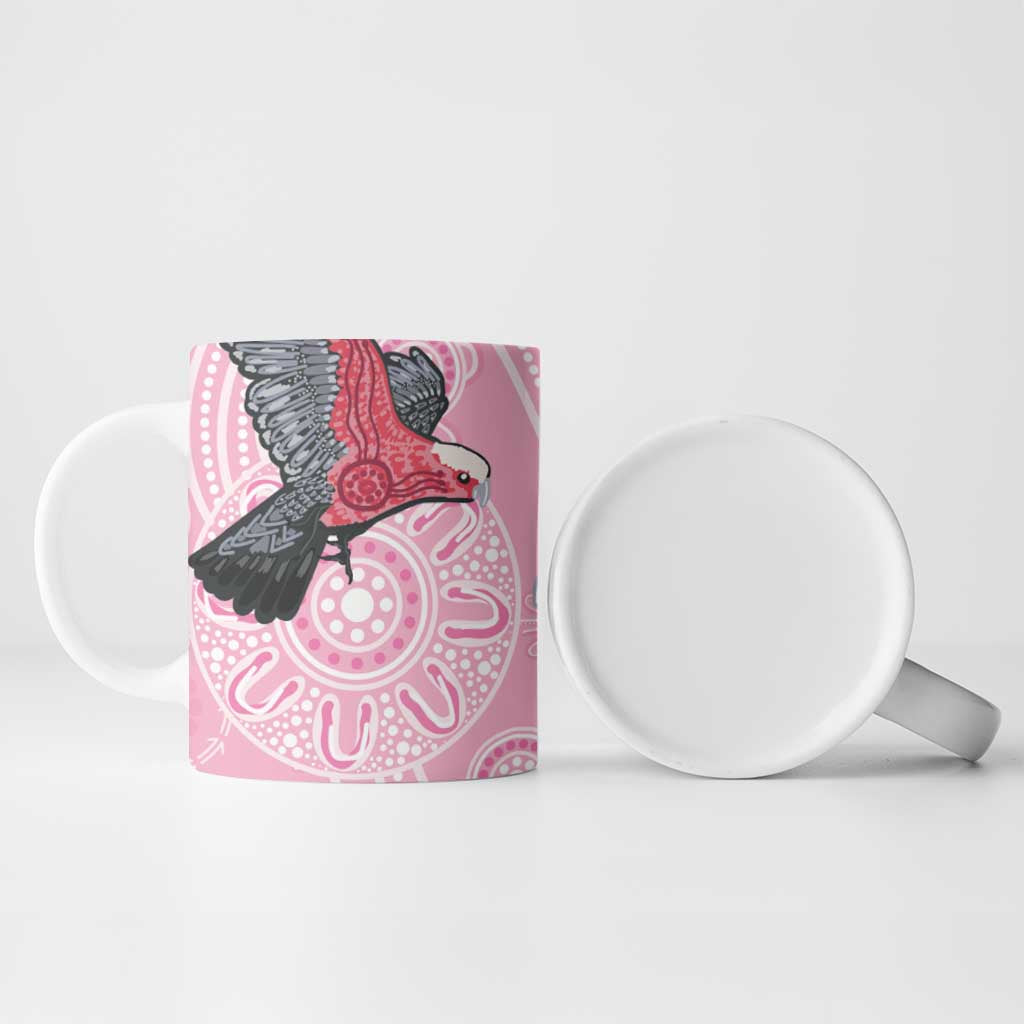 Pink Galah Aussie Aboriginal Ceramic Mug Soaring High - Aussie Hoodie