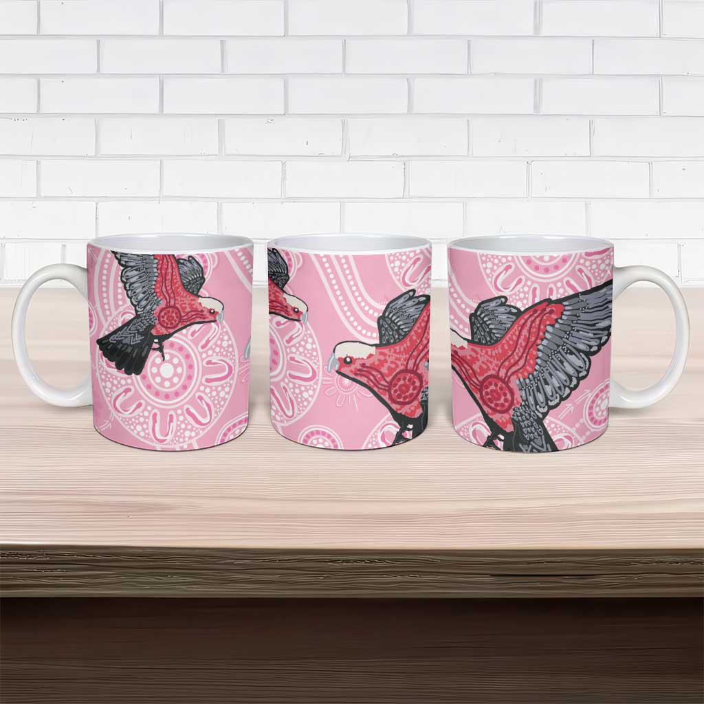 Pink Galah Aussie Aboriginal Ceramic Mug Soaring High - Aussie Hoodie