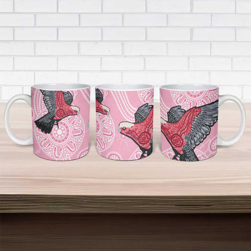 Pink Galah Aussie Aboriginal Ceramic Mug Soaring High - Aussie Hoodie