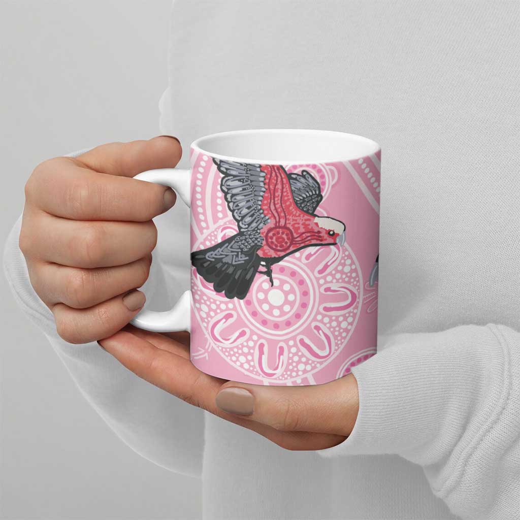 Pink Galah Aussie Aboriginal Ceramic Mug Soaring High - Aussie Hoodie